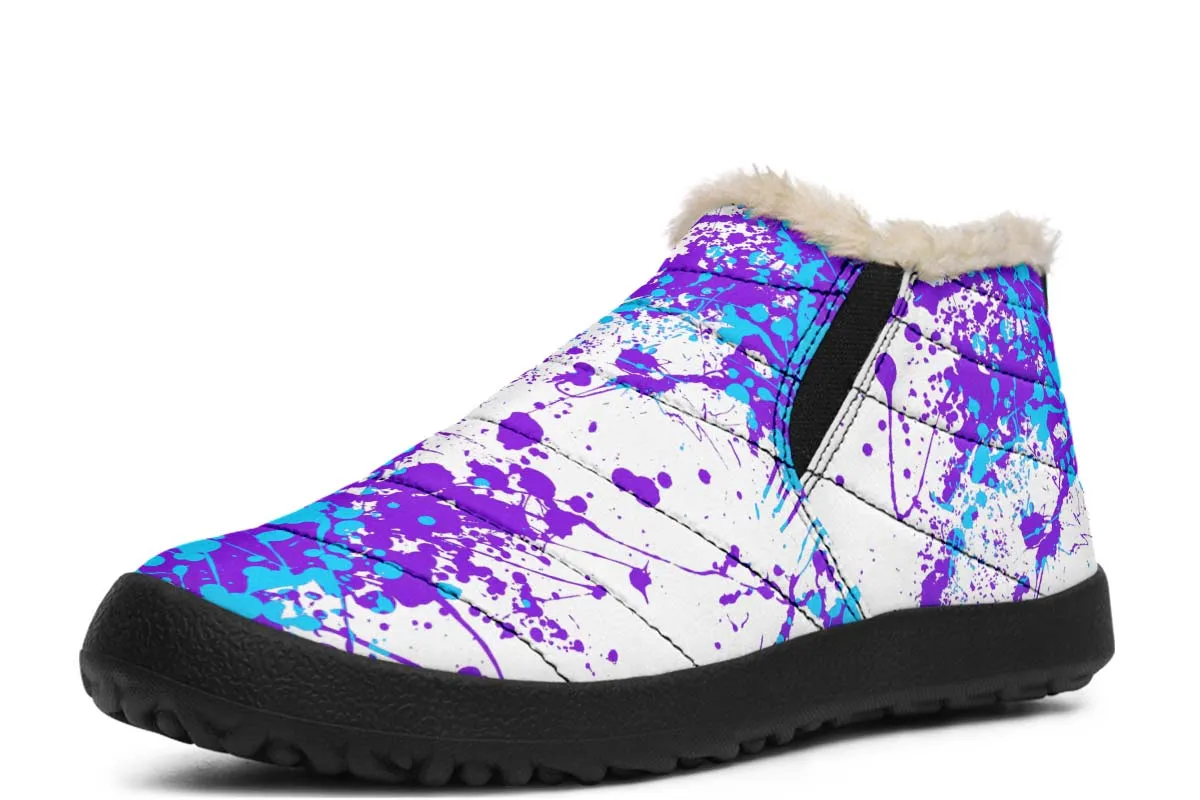 Aqua Purple White Splatter