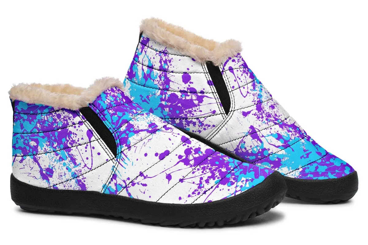 Aqua Purple White Splatter