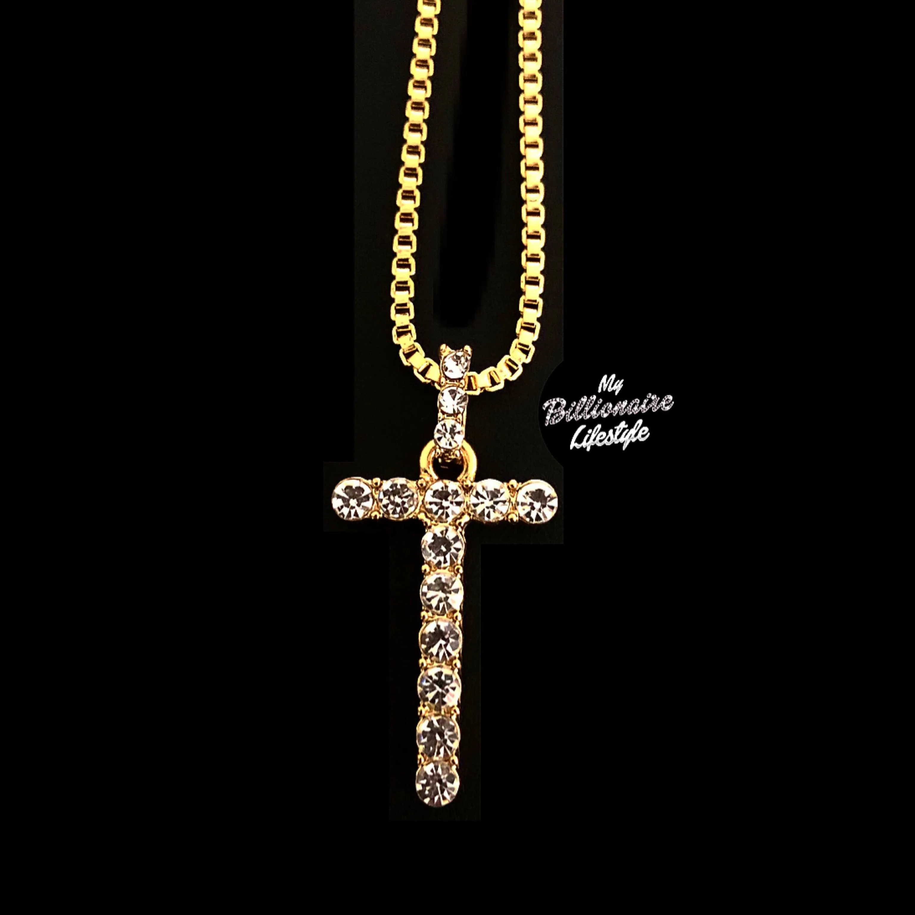 Bling Initial on Box Chain (Gold)