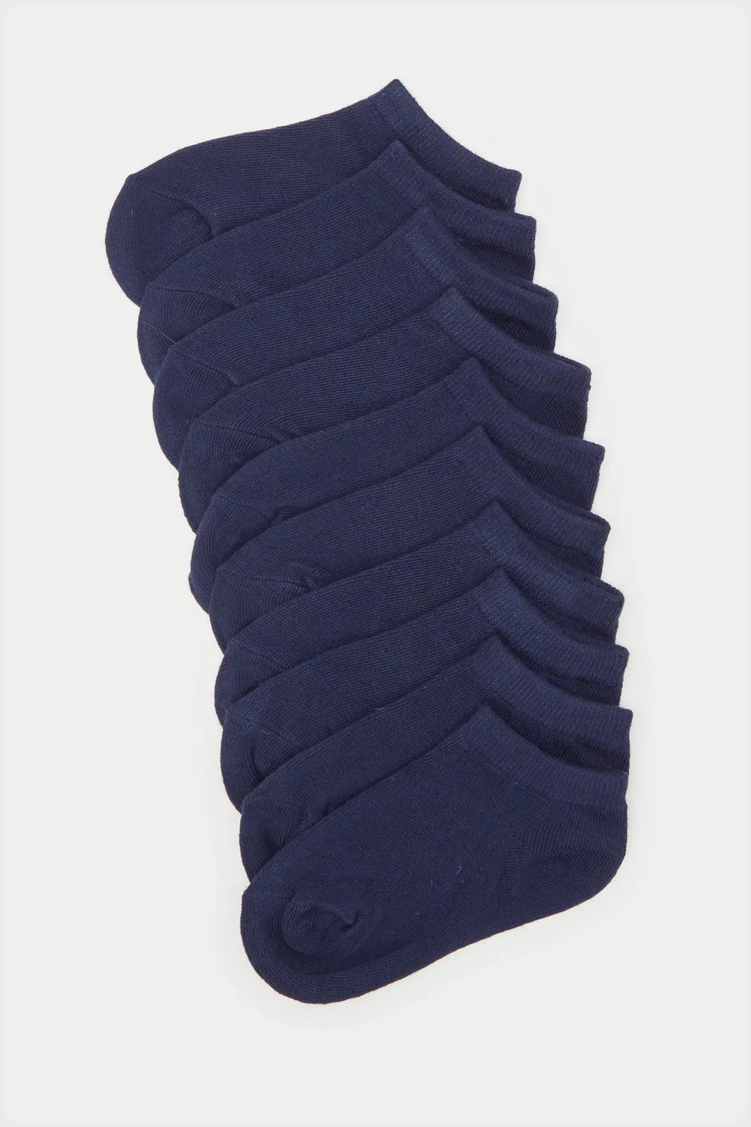 Boys Navy Ankle-Length Socks Set (5 Pairs)