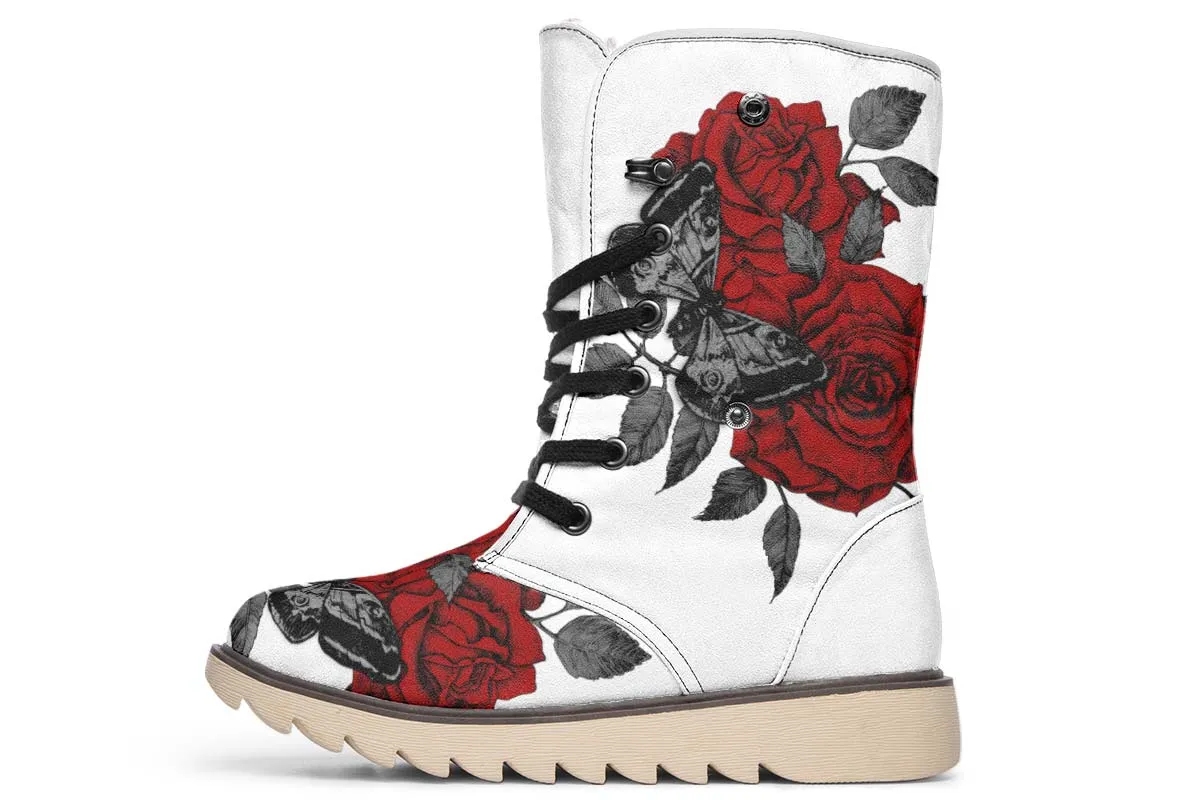 Butterfly And Roses White
