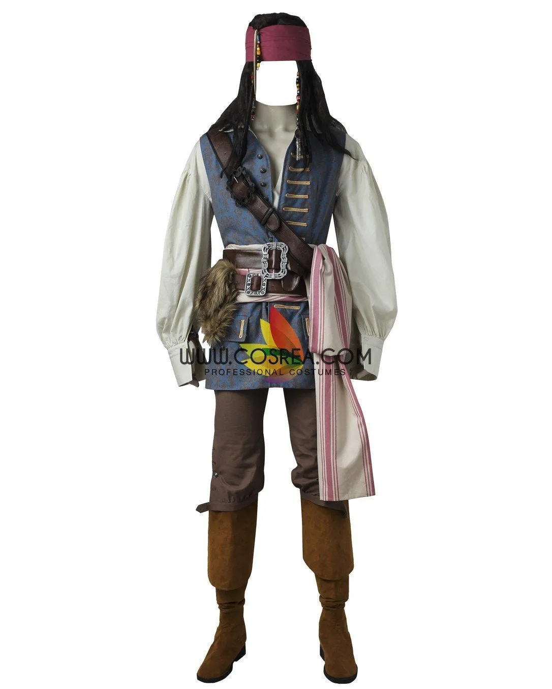 Captain Jack Sparrow Pirates Of Caribbean Deadman Tell No Tales Cosplay Costume