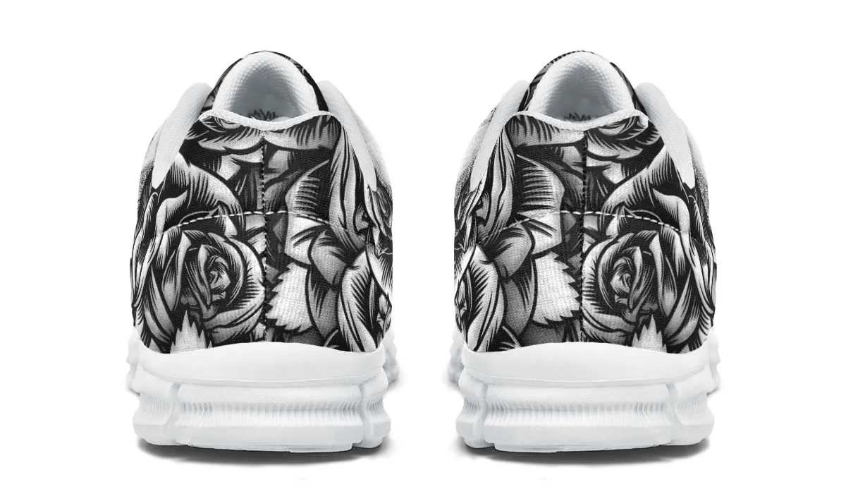 Cartoon Style Skeleton And Roses