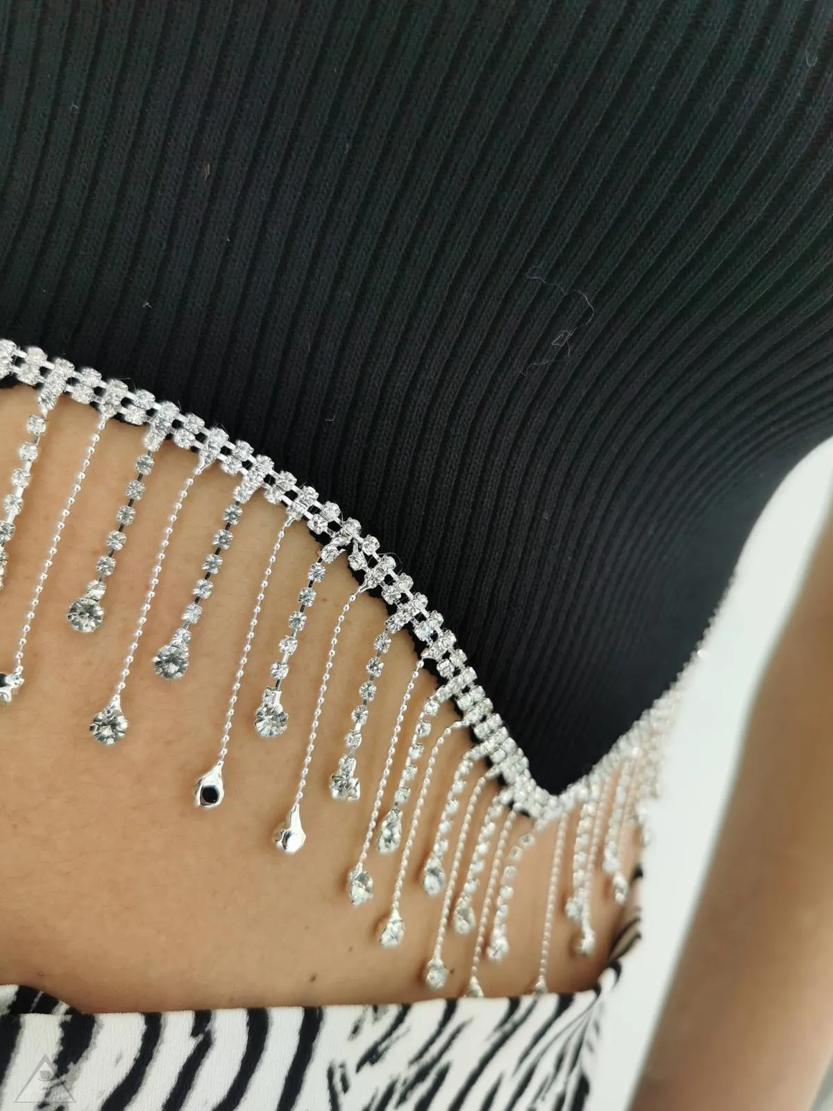 Crop Strass Black