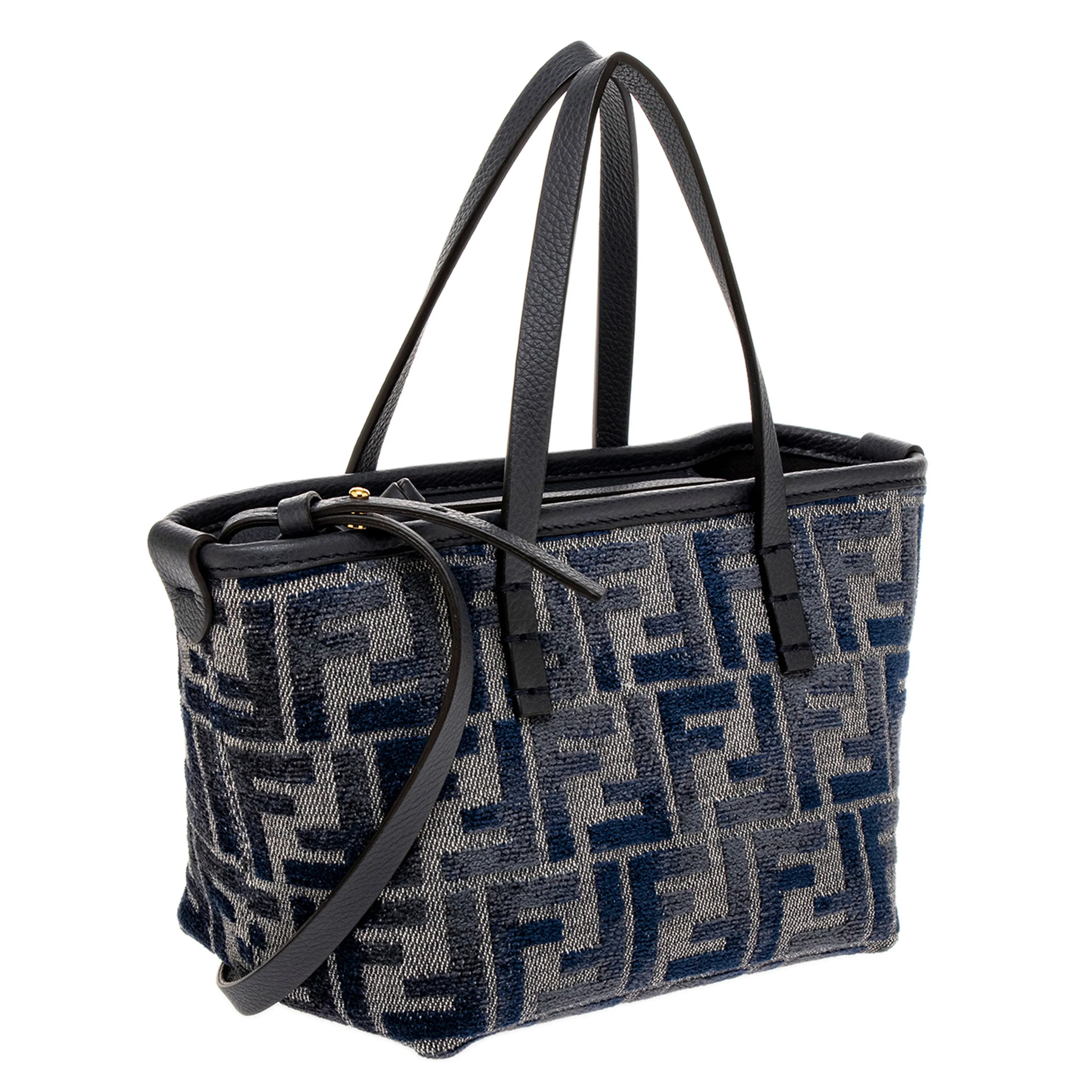 Dark Blue FF Chenille Mini Roll Bag