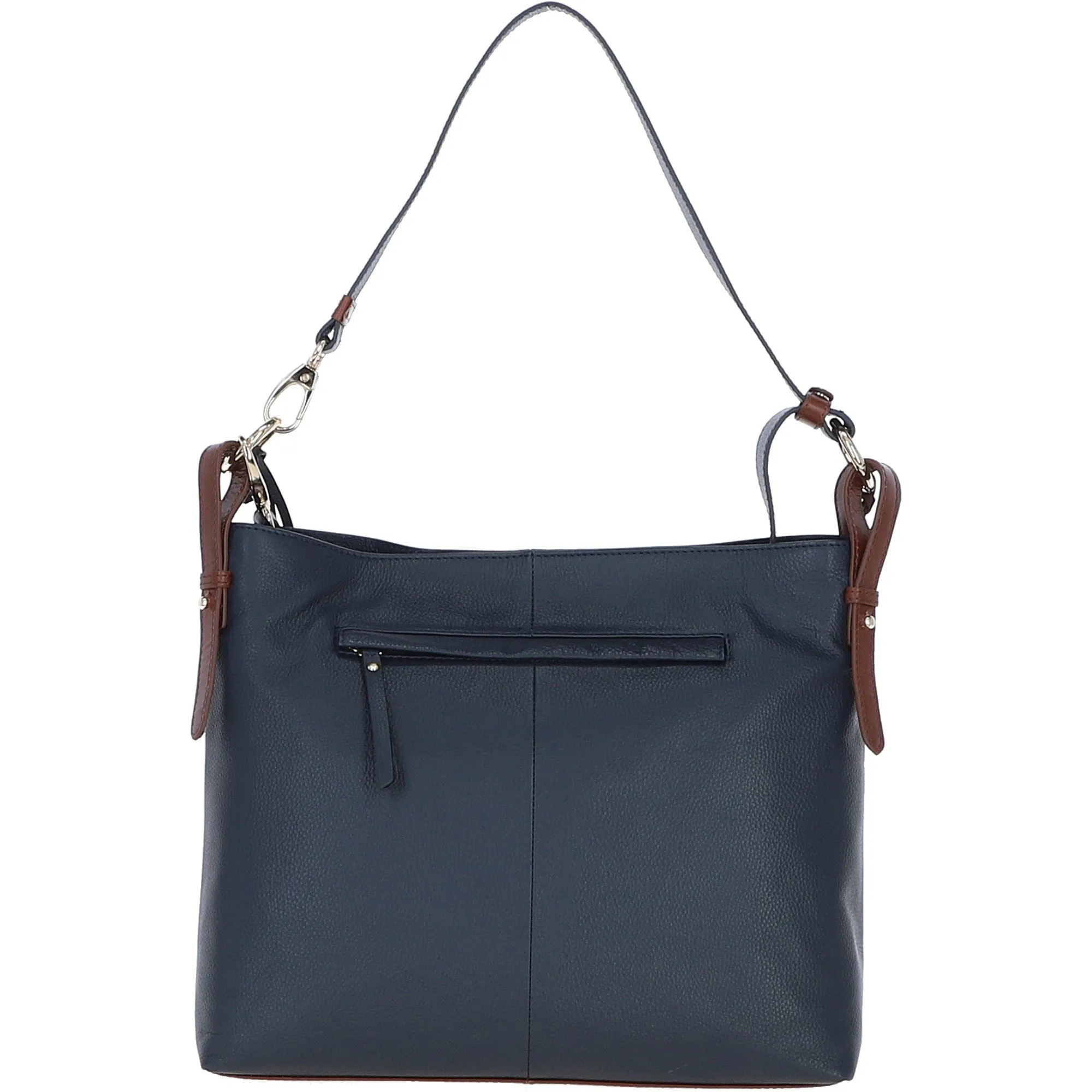 Exquisite Leather Shoulder Bag for Women with Ashwood Charms Navy/Tan: 62832