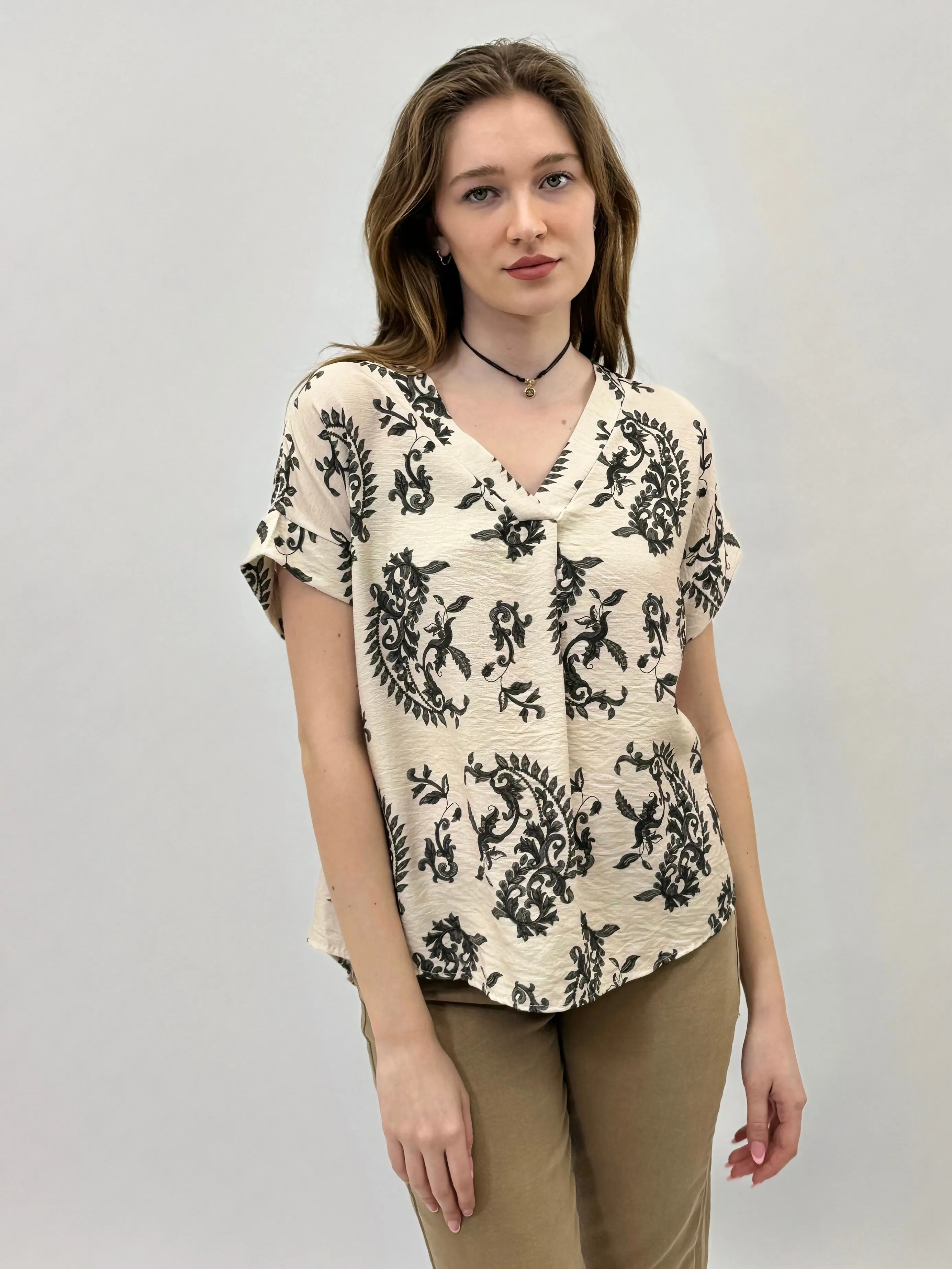 Maglia con scollo alla coreana