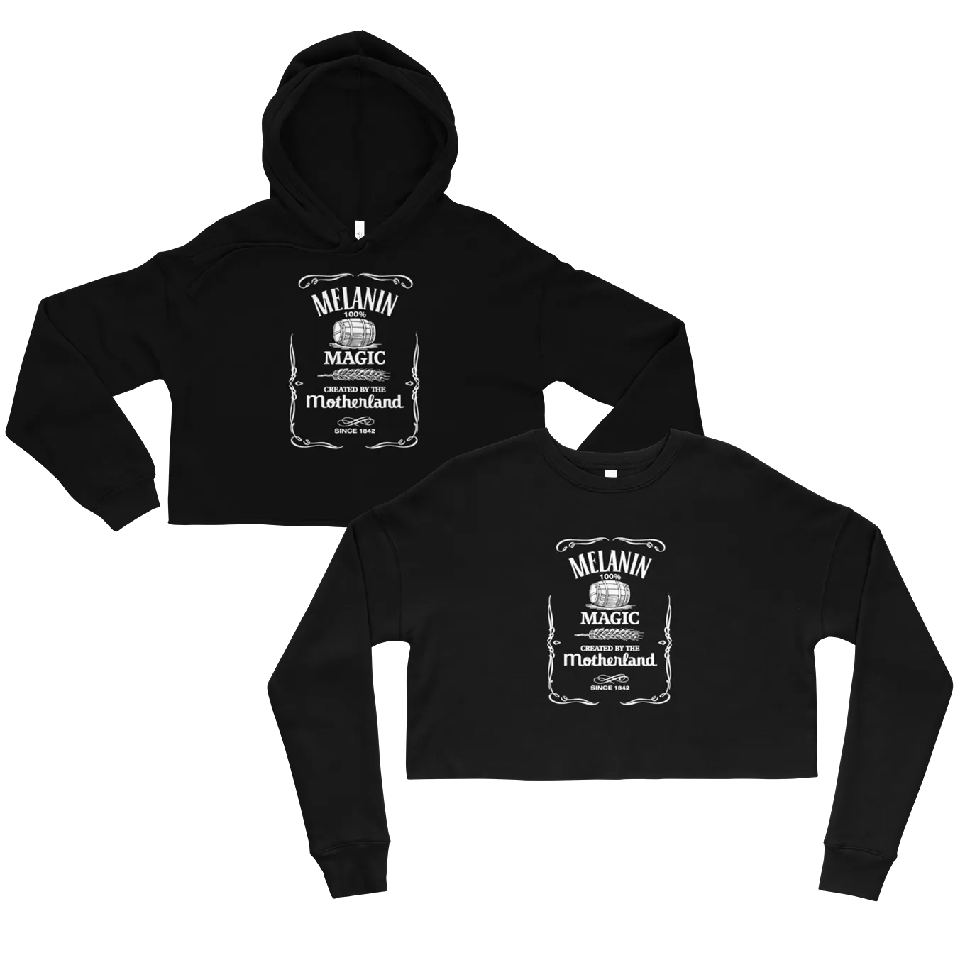 Melanin Whiskey Cropped Sweatshirt