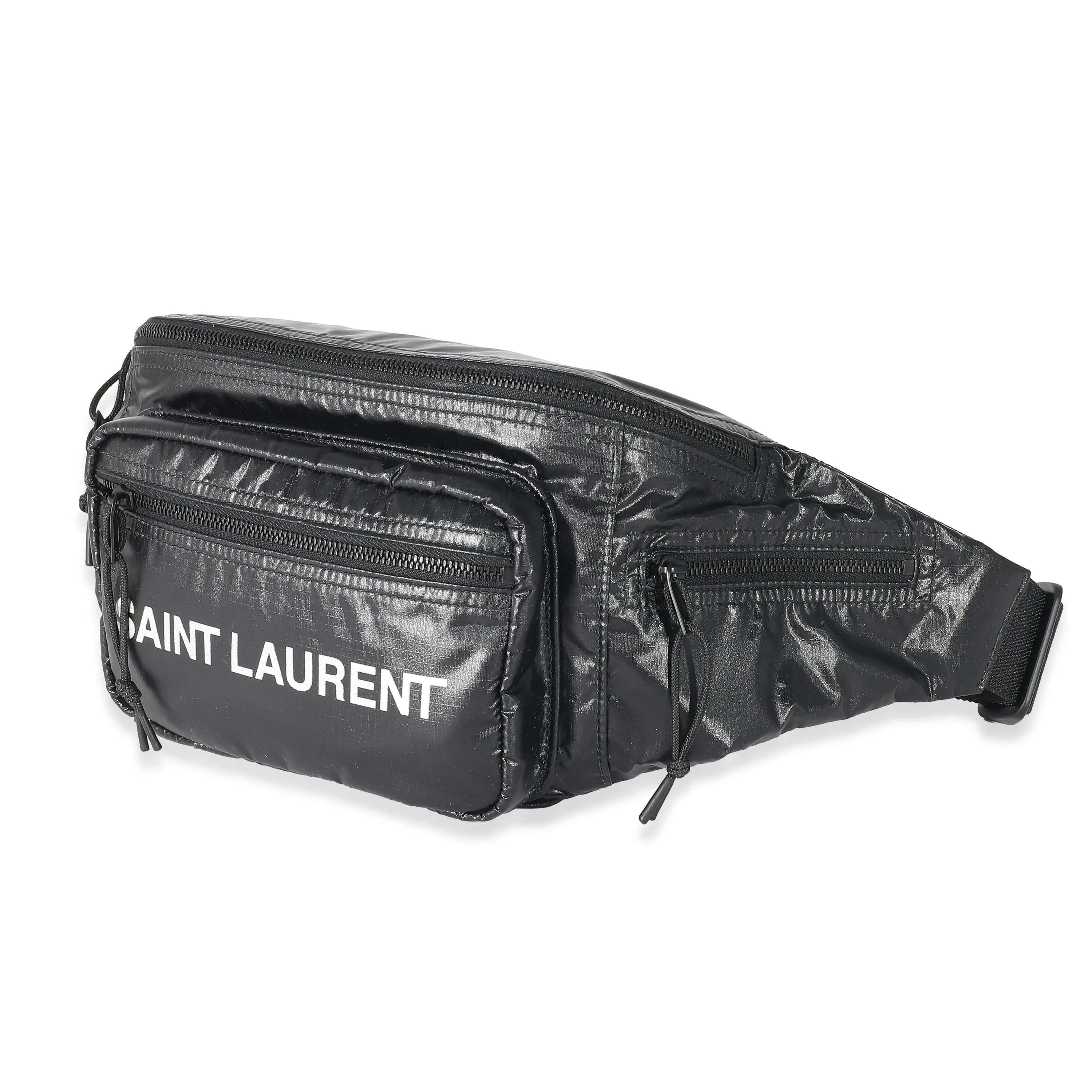 Saint LaurentBlack Nylon Logo Nuxx Crossbody