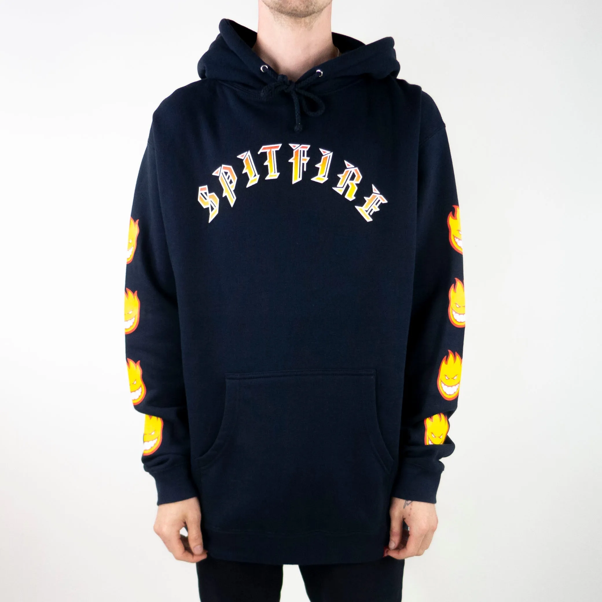 Spitfire Old E Bighead Fill Logo Hoodie - Deep Navy / Multi exclusive