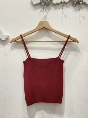 Top bordeaux in maglia