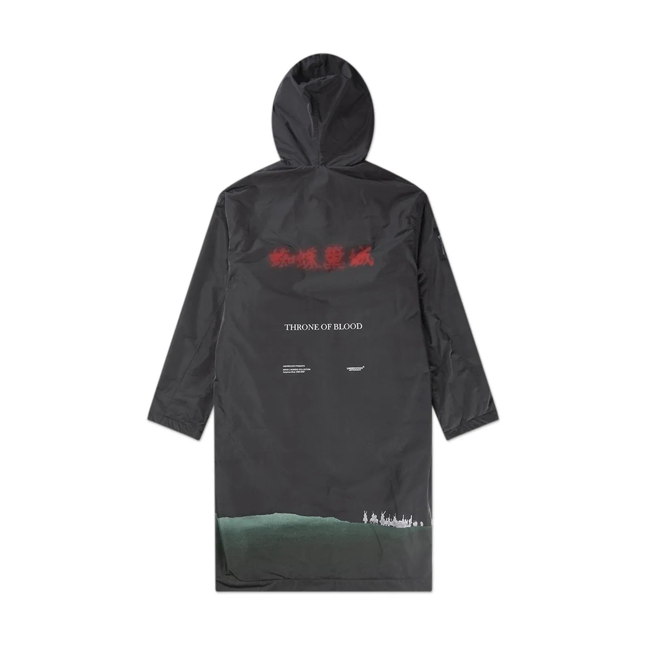 undercover 'throne of blood' hooded coat (black)